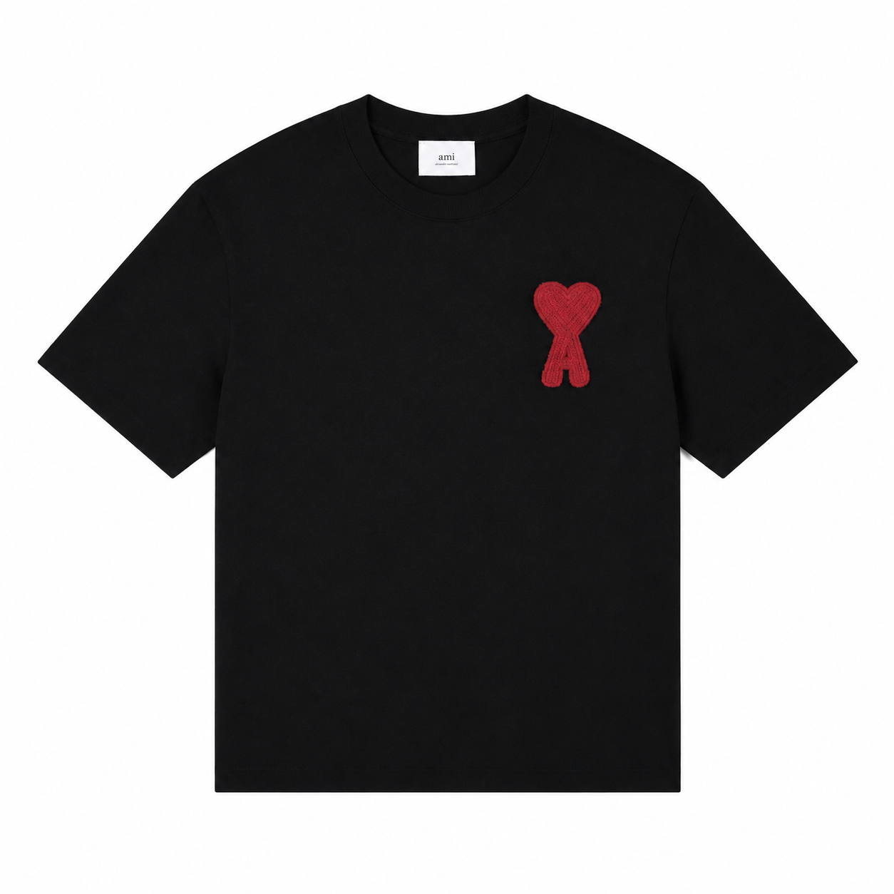 Ami Knitted heart T-shirt Black