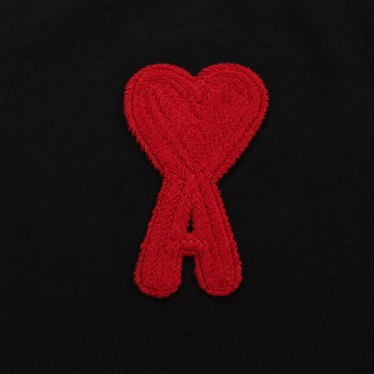 Ami Knitted heart T-shirt Black
