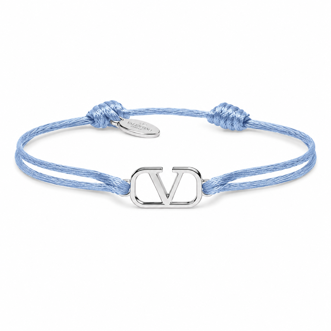 Valentino Vlogo Light Blue Cord Bracelet