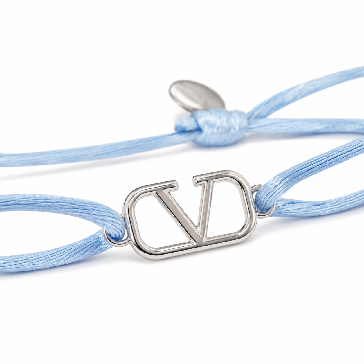 Valentino Vlogo Light Blue Cord Bracelet
